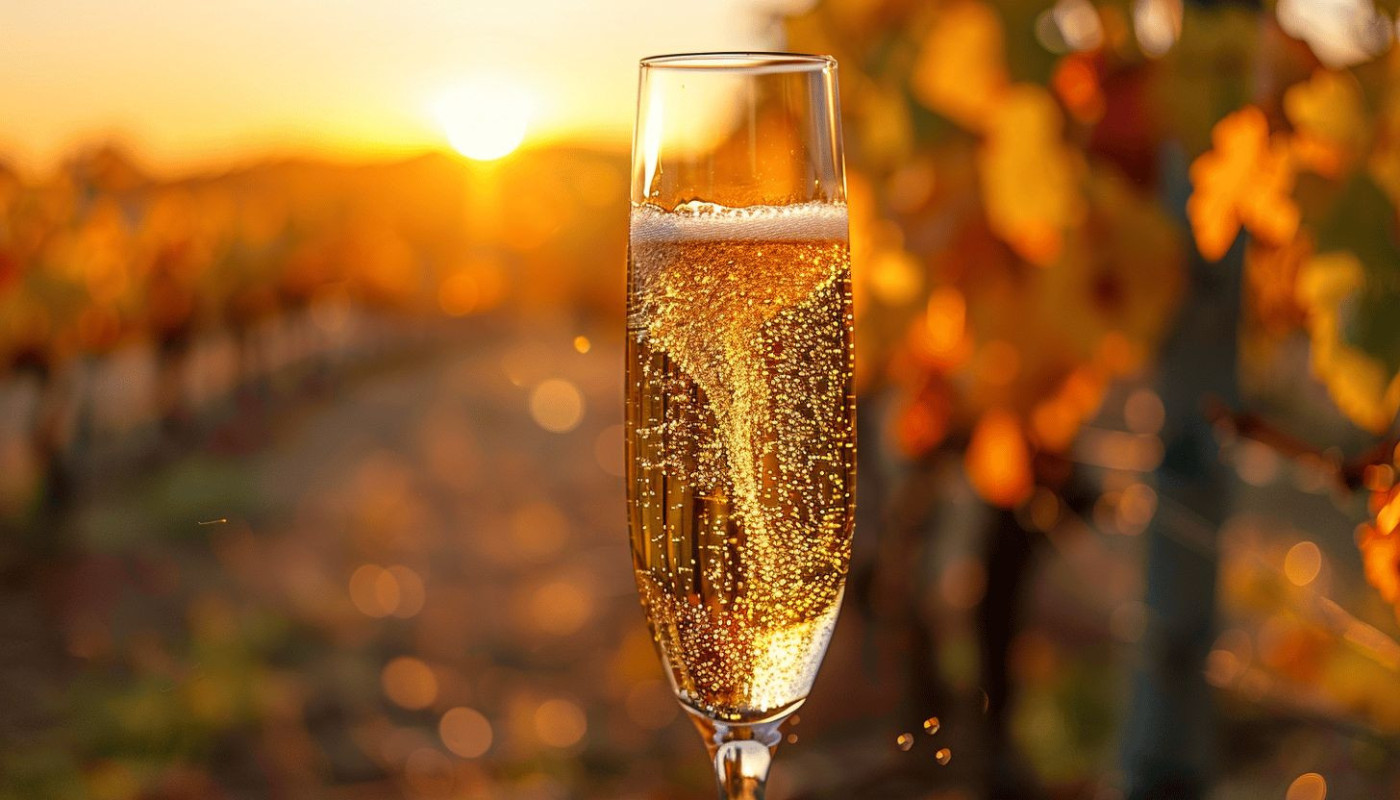 Découverte de l'aube à travers le champagne